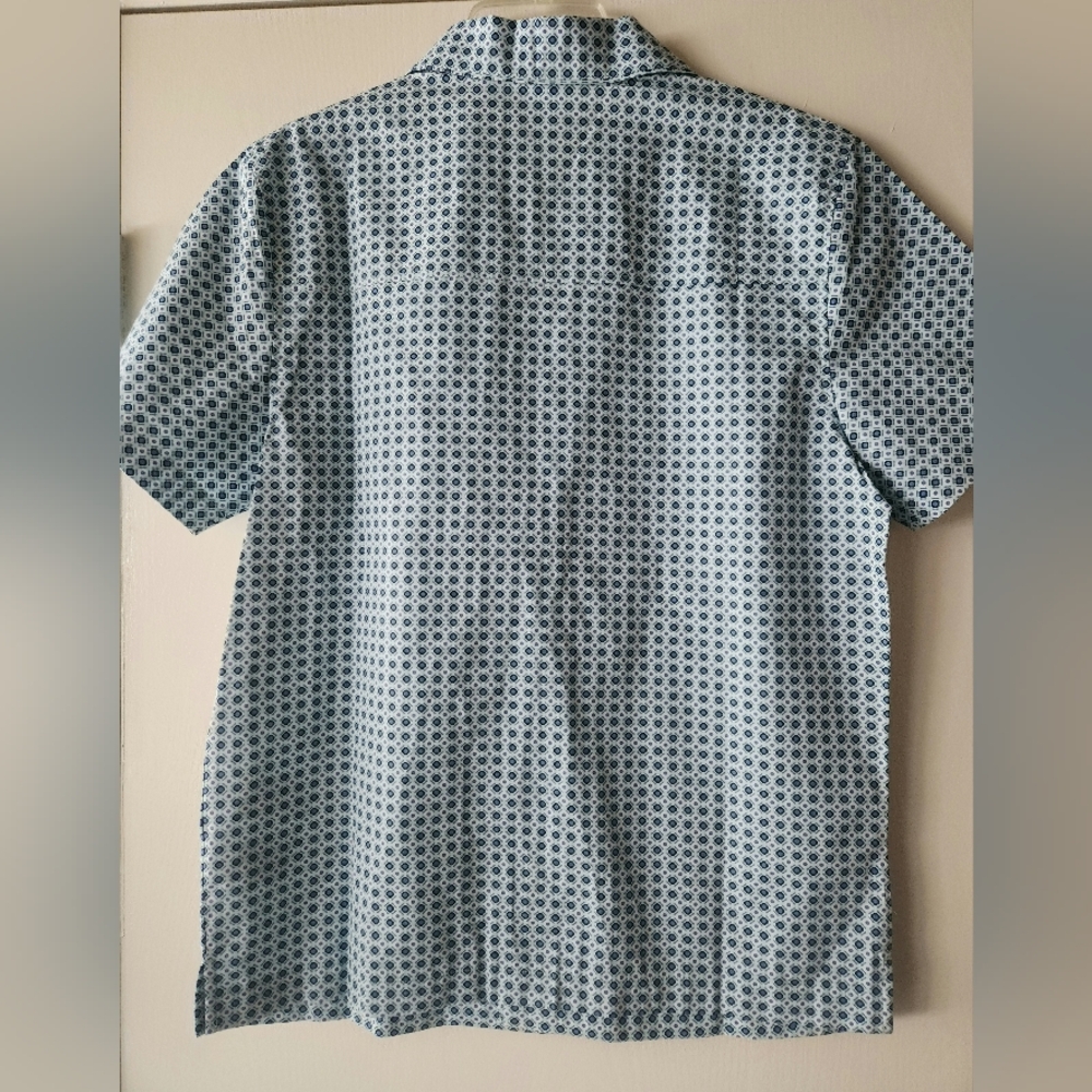 Amazon Essentials Blue Short Sleeve Button Down C… - image 4